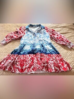 Alice + Olivia Pauline Tiered Floral Print Dress S/P